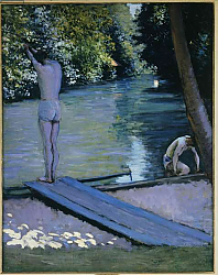 Постер Кайботт Гюстав (Gustave Caillebotte) Bather about to plunge into the River Lyerres Постер Кайботт Гюстав (Gustave Caillebotte) Bather about to plunge into the River Lyerres