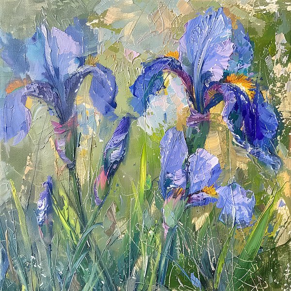 Lilac mist of irises