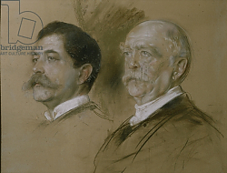 Постер Ленбах Франц Otto von Bismarck and his Son Herbert, State Secretary of the Foreign Office from 1860-90, 1892 Постер Ленбах Франц Otto von Bismarck and his Son Herbert, State Secretary of the Foreign Office from 1860-90, 1892
