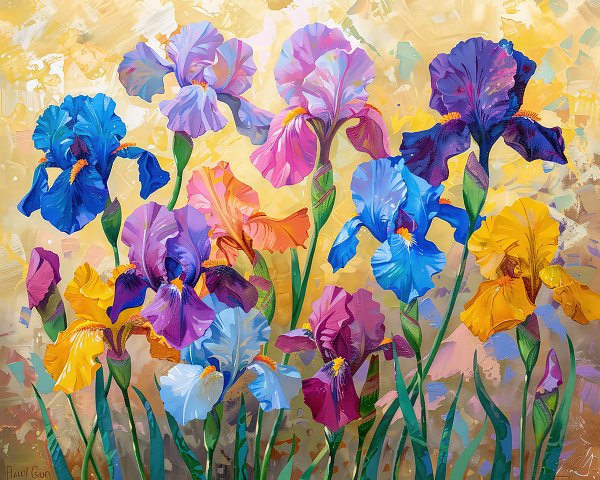 Irises of all colors
