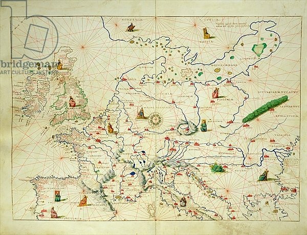 The Continent of Europe, from an Atlas of the World in 33 Maps, Venice, 1st September 1553