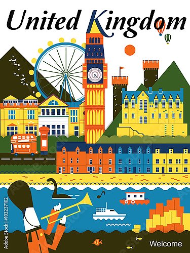 Англия, туристический плакат