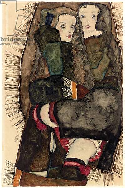 Two Girls on a Fringed Blanket; Zwei Madchen auf einer Fransendecke, 1911