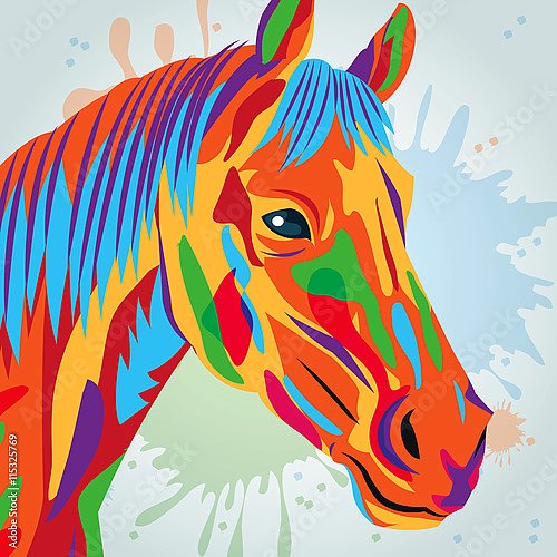 Цветная лошадь, портрет