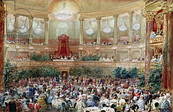 Постер Лами Евген Dinner in the Salle des Spectacles at Versailles, 1854 Постер Лами Евген Dinner in the Salle des Spectacles at Versailles, 1854