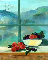 Постер Леон Мариса (совр) Interior with Window and Fruits Постер Леон Мариса (совр) Interior with Window and Fruits
