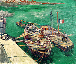 Постер Ван Гог Винсент (Vincent Van Gogh) Landing Stage with Boats, 1888 Постер Ван Гог Винсент (Vincent Van Gogh) Landing Stage with Boats, 1888