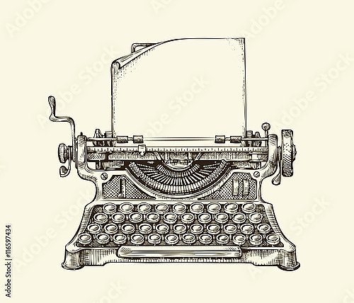 Винтажная пишущая машинка с листком