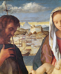 Постер Беллини Джованни Madonna and Child with St.John the Baptist and a Saint, detail c.1504 Постер Беллини Джованни Madonna and Child with St.John the Baptist and a Saint, detail c.1504