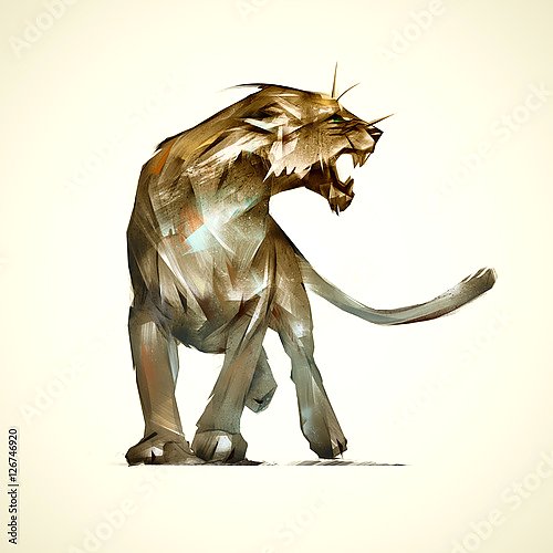 Иллюстрация хищной львицы