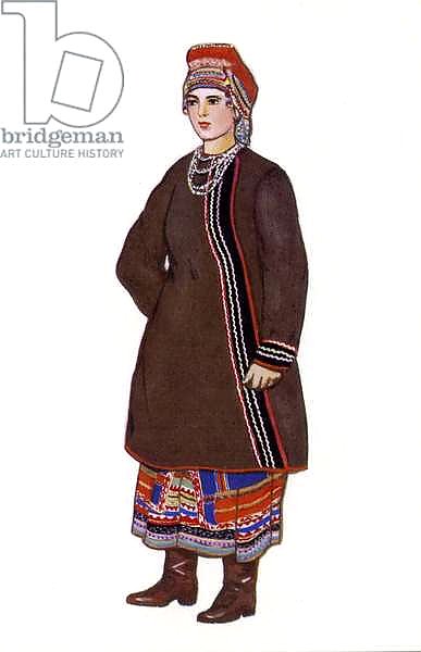 Russian traditional dress - illustration by N. Vinogradova. 3