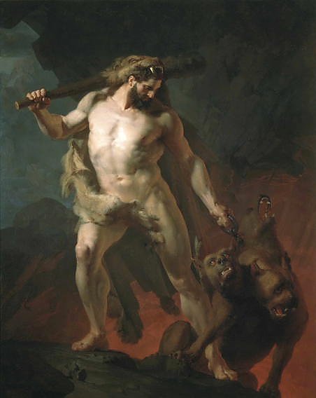Геркулес выводит Цербера из преисподней. 1855