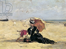 Постер Буден Эжен (Eugene Boudin) Woman with a Parasol on the Beach, 1880 Постер Буден Эжен (Eugene Boudin) Woman with a Parasol on the Beach, 1880