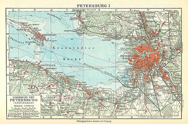 Карта окрестностей Петербурга
