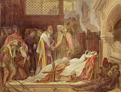 Постер Лейтон Фредерик The Reconciliation of the Montagues and the Capulets, c.1854 Постер Лейтон Фредерик The Reconciliation of the Montagues and the Capulets, c.1854