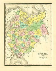 Постер Карта Европейской части России, 1827г.