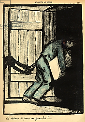 Постер Валлоттон Феликс A man caught putting up political posters is thrown in prison, 1902 Постер Валлоттон Феликс A man caught putting up political posters is thrown in prison, 1902