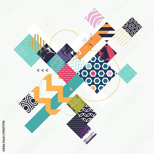 Абстрактная многоцветная геометрическая композиция 2