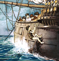 Постер Квинто Надир (дет) Peter Pan climbing aboard, illustration from 'Peter Pan' by J.M. Barrie Постер Квинто Надир (дет) Peter Pan climbing aboard, illustration from 'Peter Pan' by J.M. Barrie