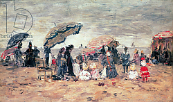 Постер Буден Эжен (Eugene Boudin) Parasols on the Beach, Trouville, 1886 Постер Буден Эжен (Eugene Boudin) Parasols on the Beach, Trouville, 1886