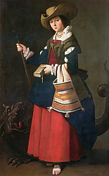 Постер Зурбаран Франсиско Saint Margaret of Antioch, 1630-34 Постер Зурбаран Франсиско Saint Margaret of Antioch, 1630-34