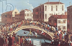 Постер Белла Габриэль Battle with Sticks on the Ponte Santa Fosca, Venice Постер Белла Габриэль Battle with Sticks on the Ponte Santa Fosca, Venice