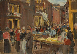 Постер Либерман Макс Jewish Quarter in Amsterdam; Judengasse in Amsterdam, Ecke Jodenbreestraat, 1905 Постер Либерман Макс Jewish Quarter in Amsterdam; Judengasse in Amsterdam, Ecke Jodenbreestraat, 1905