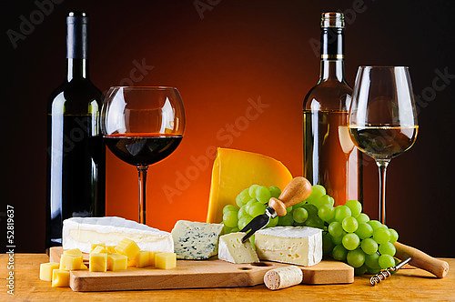 Вино,виноград и сыр
