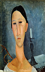 Постер Модильяни Амедео (Amedeo Modigliani) Hanka Zborowska with a Candlestick, 1919 Постер Модильяни Амедео (Amedeo Modigliani) Hanka Zborowska with a Candlestick, 1919