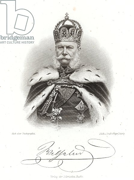 William I, King of Prussia in the 'Allgemeine Moden-Zeitung', Leipzig, 1872