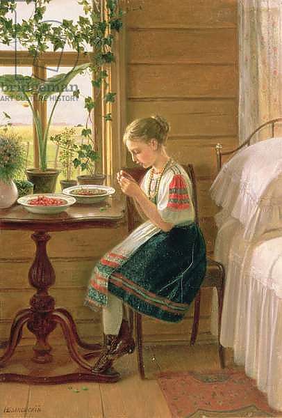Girl Peeling Berries, 1880