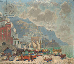 Постер Горбатов Константин View of Amalfi in the Morning Light, Постер Горбатов Константин View of Amalfi in the Morning Light,