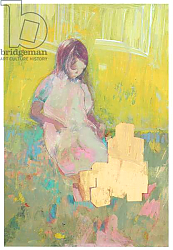 Постер МакКоноши Дэвид (совр) Girl and Building Blocks, 2016, Постер МакКоноши Дэвид (совр) Girl and Building Blocks, 2016,