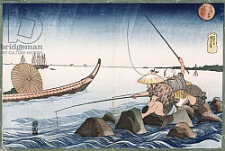 Постер Киниоши Утагава Three Anglers Fishing at Teppozu', from the series 'Famous places of the Eastern Capital' Постер Киниоши Утагава Three Anglers Fishing at Teppozu', from the series 'Famous places of the Eastern Capital'