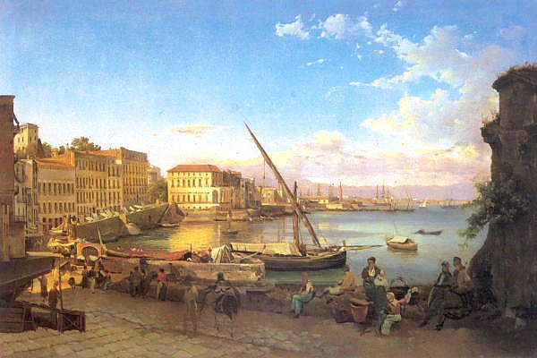 Набережная Санта Лючия в Неаполе. 1820-е