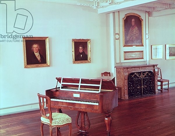 View of a room with a grand piano belonging to Ludwig van Beethoven