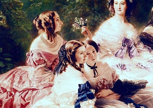 Empress Eugenie and her Ladies in Waiting, detail, 1855 2