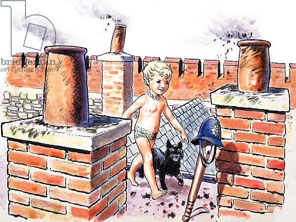 Baby on the Roof, illustration from 'The Water Babies' by Charles Kingsley