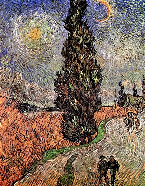 Купить репродукцию картины Дорога с кипарисом и звездой, Ван Гог Винсент(Vincent Van Gogh)
