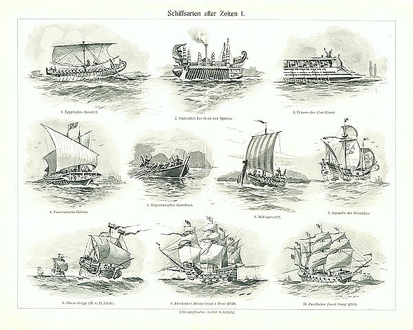 Типы кораблей разных времён I