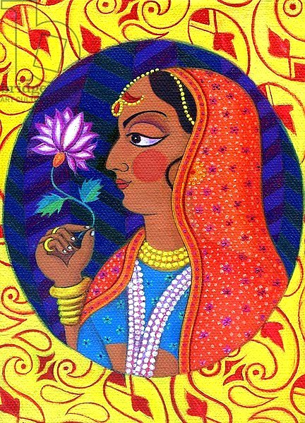Maharani with white and pink flower, 2011,