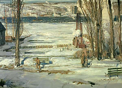 Постер Белоуз Джордж A Morning Snow - Hudson River, 1910 Постер Белоуз Джордж A Morning Snow - Hudson River, 1910