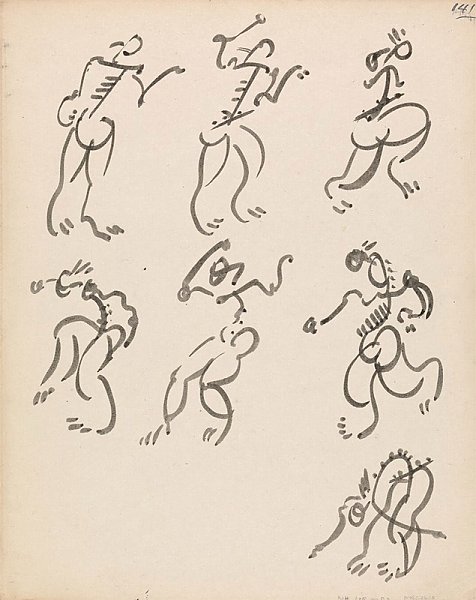 Seven Dancing Figures, in Three Registers