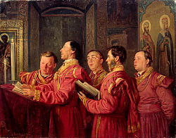 Постер Маковский Владимир Choristers in the Church, 1870 Постер Маковский Владимир Choristers in the Church, 1870