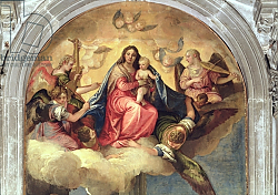 Постер Веронезе Паоло Virgin and Child with angel musicians Постер Веронезе Паоло Virgin and Child with angel musicians