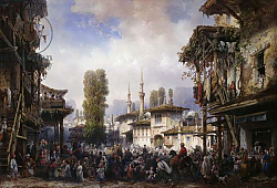 Постер Боссоли Карло Square of the Tartars, Bahceka, 1854 Постер Боссоли Карло Square of the Tartars, Bahceka, 1854