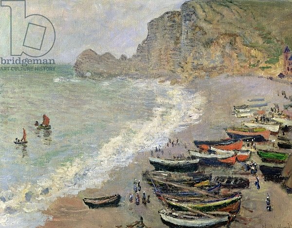 Etretat, beach and the Porte d'Amont, 1883