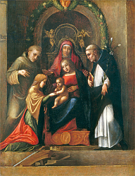 Постер Корреджо (Correggio) The Mystic Marriage of St. Catherine, 1510- 15 Постер Корреджо (Correggio) The Mystic Marriage of St. Catherine, 1510- 15