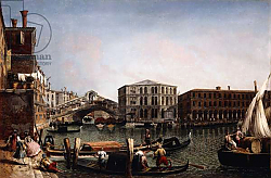 Постер Мариески Микеле The Rialto Bridge, Venice with the Fondaco dei Tedeschi in the Foreground, Постер Мариески Микеле The Rialto Bridge, Venice with the Fondaco dei Tedeschi in the Foreground,