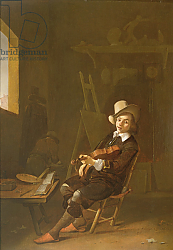 Постер Лингельбах Иоханнес Self Portrait of the Artist Playing a Violin Постер Лингельбах Иоханнес Self Portrait of the Artist Playing a Violin